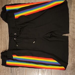 ❤️ MICHAEL MICHAEL KORS RAINBOW SIDE STRIPE HIGH RISE JOGGERS, SMALL